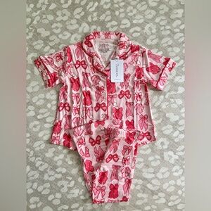 In My Jammers 4T girls Valentine’s day bow luxe pajamas